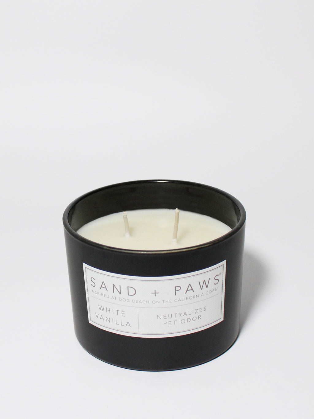Aromatic Sand + Paws White Vanilla 12 oz scented candle