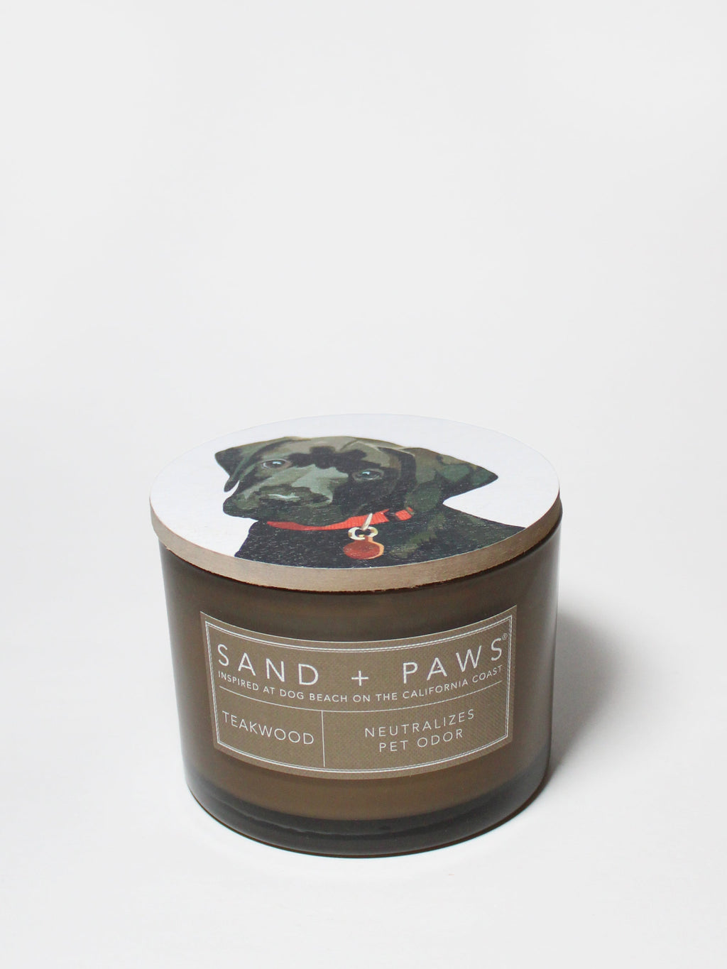 Aromatic Sand + Paws Teakwood 12 oz scented candle